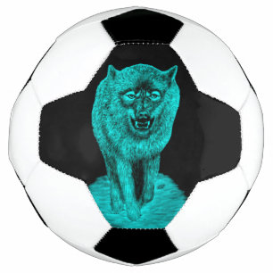 Angry Black Wolf in der Nacht Fußball
