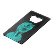 Angry Black Wolf in der Nacht Geldbeutel Flaschenöffner (Vorderseite Schrägansicht)