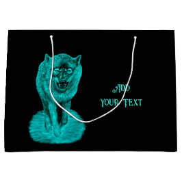 Angry Black Wolf in der Nacht Große Geschenktüte