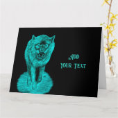 Angry Black Wolf in der Nacht Karte (Gelbe Blume)