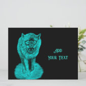 Angry Black Wolf in der Nacht Karte (Stehend Vorderseite)