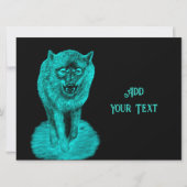 Angry Black Wolf in der Nacht Karte (Vorderseite)