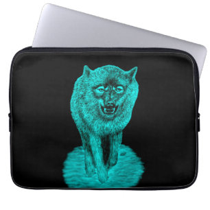Angry Black Wolf in der Nacht Laptopschutzhülle