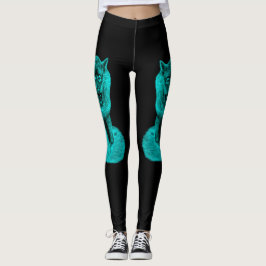 Angry Black Wolf in der Nacht Leggings