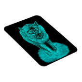 Angry Black Wolf in der Nacht Magnet (Rechte Seite)