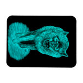 Angry Black Wolf in der Nacht Magnet (Horizontal)