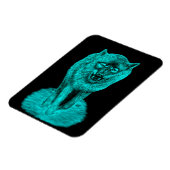 Angry Black Wolf in der Nacht Magnet (Linke Seite)