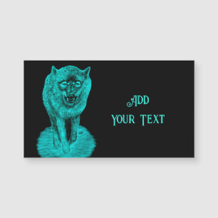 Angry Black Wolf in der Nacht Magnetkarte