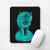 Angry Black Wolf in der Nacht Mousepad (Mit Mouse)