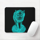 Angry Black Wolf in der Nacht Mousepad (Mit Mouse)