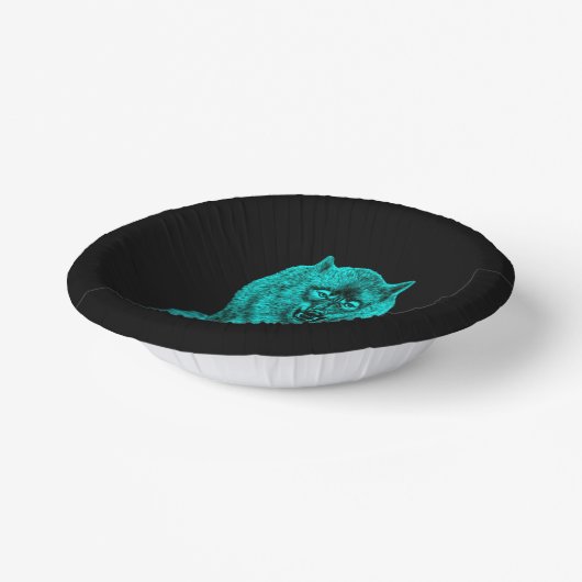 Angry Black Wolf in der Nacht Pappteller (Gewinkelt)