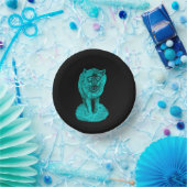 Angry Black Wolf in der Nacht Pappteller (Party)