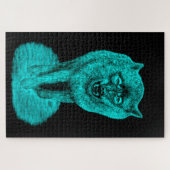 Angry Black Wolf in der Nacht Puzzle (Horizontal)