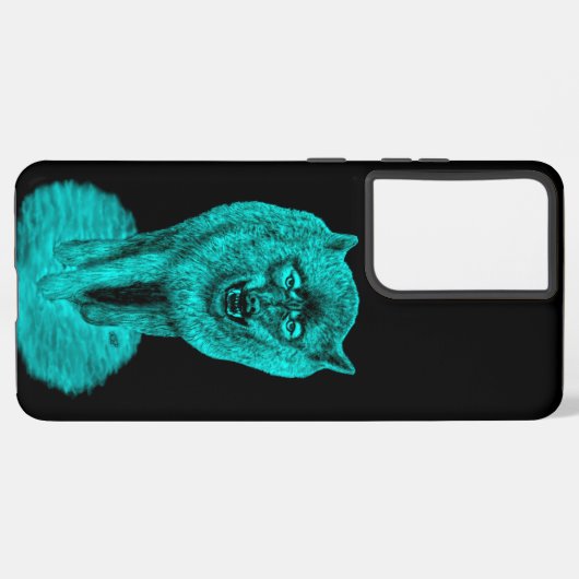 Angry Black Wolf in der Nacht Samsung Galaxy Hülle (Linke Seite)