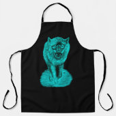 Angry Black Wolf in der Nacht Schürze (Vorderseite)