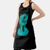 Angry Black Wolf in der Nacht Schürze (InSitu)