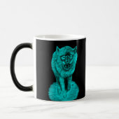 Angry Black Wolf in der Nacht Verwandlungstasse (Links)