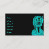 Angry Black Wolf in der Nacht Visitenkarte (Vorderseite)