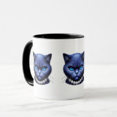 Angry Blue Cat in Pearls Moody Election Vibes Tasse (Vorderseite Links)