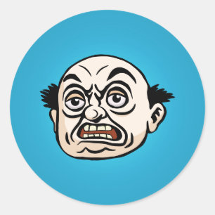 Angry Boss Runder Aufkleber