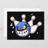 Angry Bowling Ball, Funny Sport Postkarte (Vorne/Hinten)