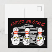 Angry Bowling Buttone, Funny Sport Postkarte (Vorne/Hinten)