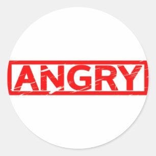 Angry-Briefmarke Runder Aufkleber