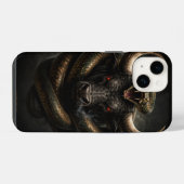 Angry Bull and Snake Shield - iPhone 14 Case Hülle (Rückseite (Horizontal))