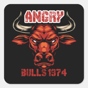 ANGRY BULLS, Liebe Buffalo auswählen, Hate Polo S  Quadratischer Aufkleber