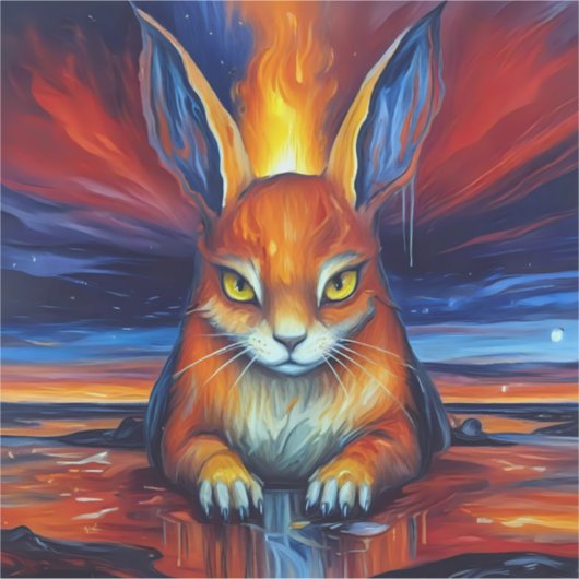 Angry Bunny Aufkleber (Vorderseite)