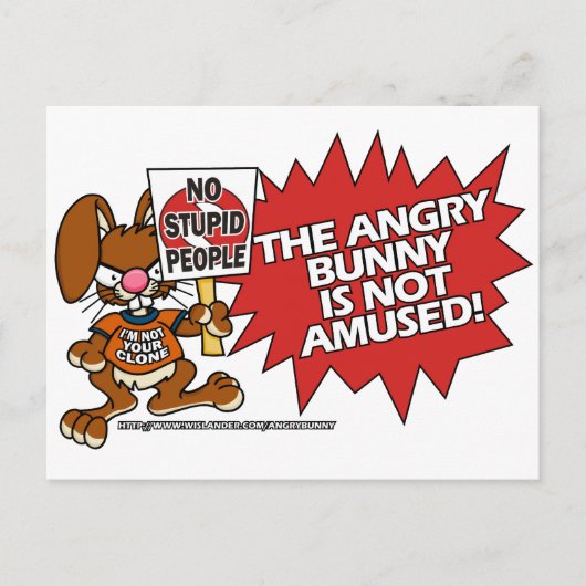 Angry Bunny nicht verwirrt Postkarten (Vorderseite)