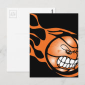 Angry Burning Basketball Postkarte (Vorne/Hinten)