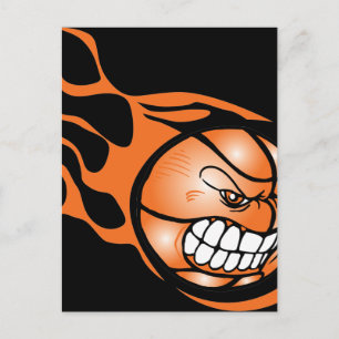Angry Burning Basketball Postkarte
