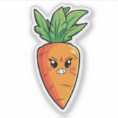 Angry Cartoon Carrot Aufkleber (Vorderseite)