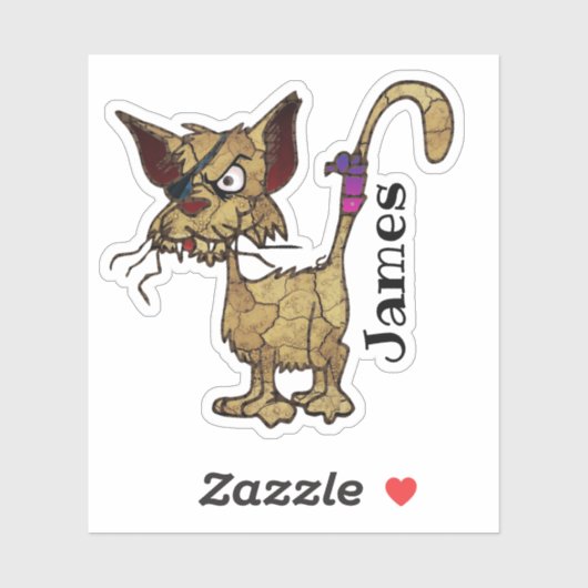 Angry Cartoon Cat Face Sarcasm Aufkleber (Blatt)