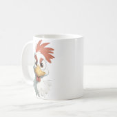 Angry Cartoon Hühnerkopf Kaffeetasse (Vorderseite Links)