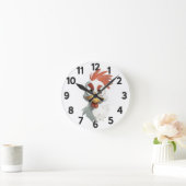 Angry Cartoon Hühnerkopf Runde Wanduhr (Zuhause)