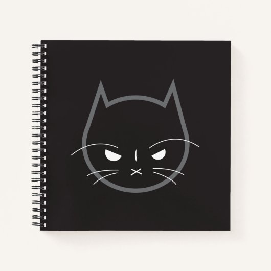 Angry Cat 8.5" x 8.5" SpiralNotebook Notizblock (Vorderseite)