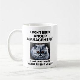 Angry Cat Anger Management Tasse