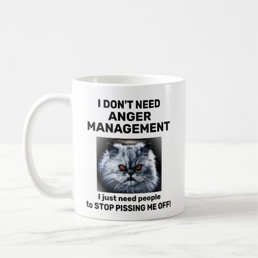 Angry Cat Anger Management Tasse (Links)