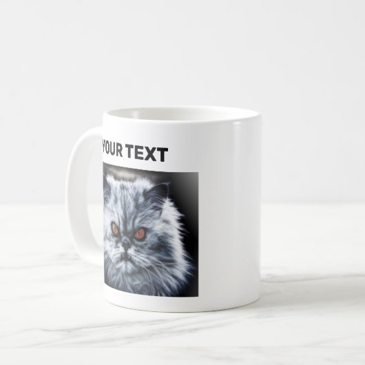 Angry Cat - Anpassbar Kaffeetasse (Vorderseite Links)