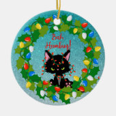 Angry Cat Bah Humbug Keramik Ornament (Vorne)