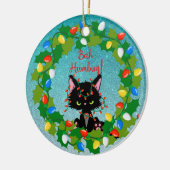 Angry Cat Bah Humbug Keramik Ornament (Links)