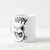 Angry Cat – Be Happy Contrast Art Kaffeetasse (Vorderseite Links)