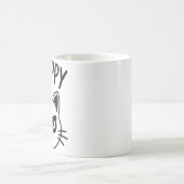Angry Cat – Be Happy Contrast Art Kaffeetasse (Mittel)