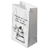 Angry Cat bricht die Hochzeit ab - Funny Gift Bag Kleine Geschenktüte (Rückseite Schrägansicht)