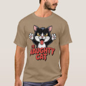 Angry Cat Cartoon The Naughty Cat Graphic T-Shirt (Vorderseite)