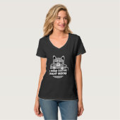 Angry Cat Coffee Drink T-Shirt (Vorderseite Vollansicht)