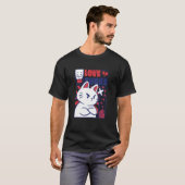 Angry Cat Funny Anti Valentinstag T-Shirt (Vorne ganz)