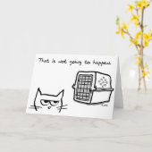 Angry Cat geht NICHT zum Tierarzt - Funny Cat Karte (Gelbe Blume)